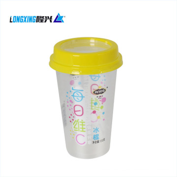 transparent transparent transparent 16 oz 450 ml de tasses en plastique à thé de lait avec couvercle